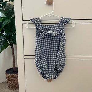 Blue Check Romper